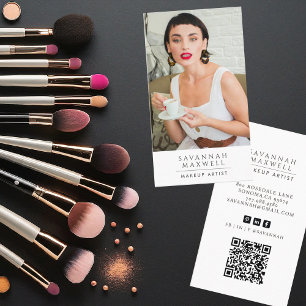 Carte De Visite Elégant maquillage moderne Artiste photo professio