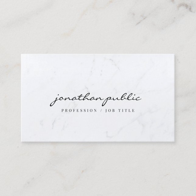 Carte De Visite Elegant Marble Template Script Luxury Profile (Devant)
