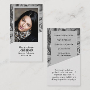 Carte De Visite Elégant Marbre Chercheur d'emploi Classy Creative 