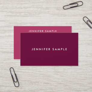 Carte De Visite Élégant Maroon riche Rouge moderne minimaliste Mod