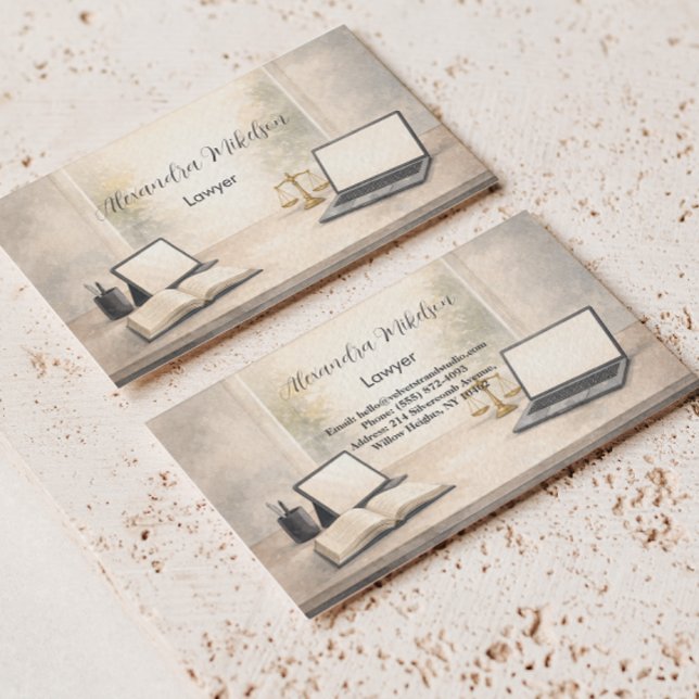 Carte De Visite Élégant Marque de Bureau d'Avocat Professionnel (Créateur téléchargé)