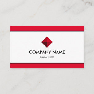 Carte De Visite Élégant Marque Rouge et Blanc