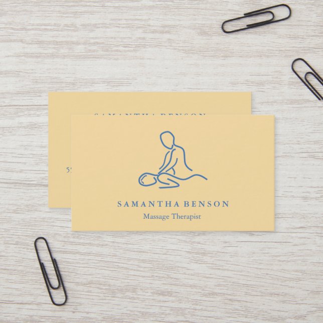 Carte De Visite Elégant Massage Moderne (Devant/Arrière en situation)