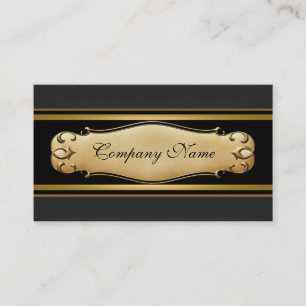 Carte De Visite Élégant Métal Or Noir Entreprise
