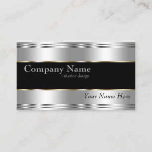 Carte De Visite Élégant Métallique Professionnel Corporate Argent