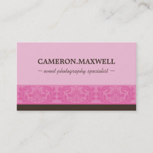 CARTE DE VISITE élégant mignon luxe rose brun