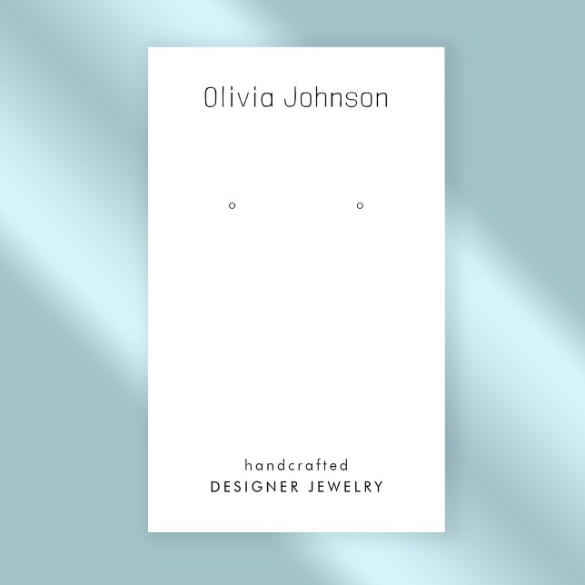Carte De Visite Élégant minimal Élégant Chic Bijoux Écran d'oreill (Stylishly Personalize with Your Custom Name. Add Optional Text.)