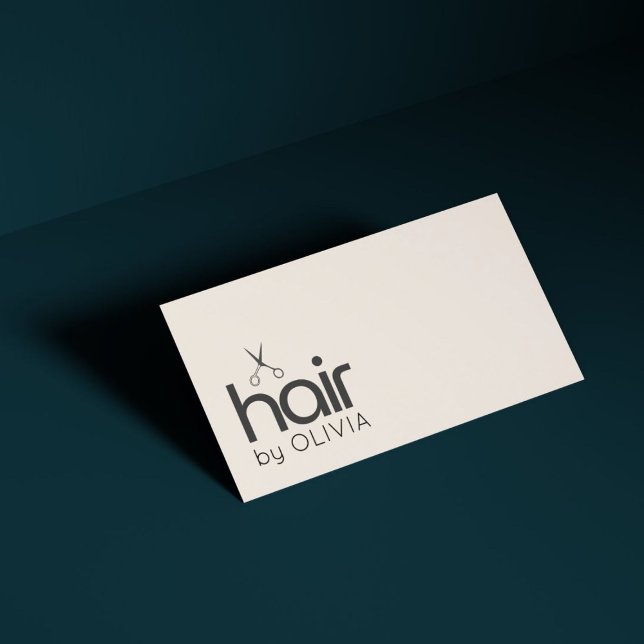 Carte De Visite Elégant minimal Pastel Ciseaux noirs coiffeur (Créateur téléchargé)