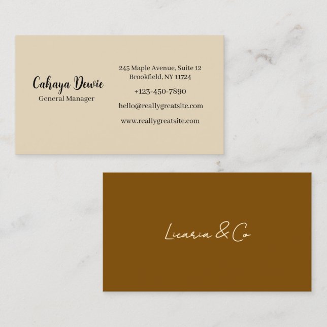 Carte De Visite Elegant Minimalist Business Card (Devant / Derrière)