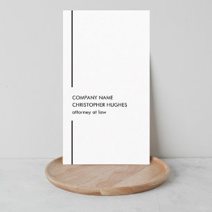 Carte De Visite Élégant Minimaliste Blanc Noir Ligne Avocat