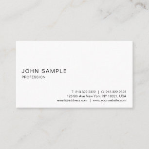 Carte De Visite Élégant minimaliste blanc professionnel moderne