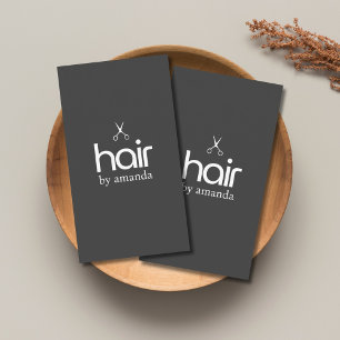 Carte De Visite Élégant Minimaliste Ciseaux Noirs et Blancs Cheveu