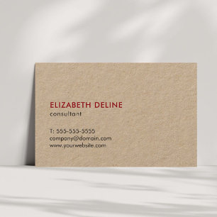 Carte De Visite Élégant minimaliste Cool Kraft Consultant en papie