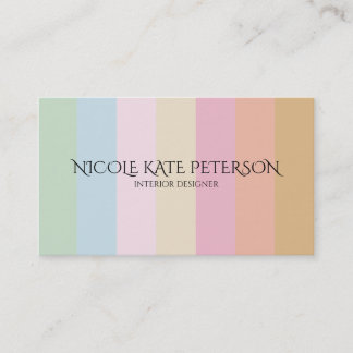 Carte De Visite Elégant minimaliste couleurs pastel Designer intér