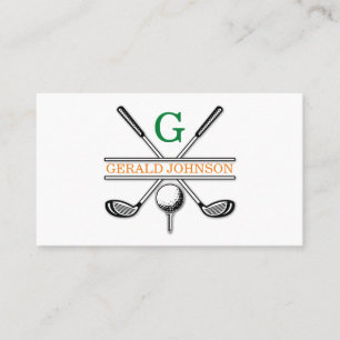 Carte De Visite Élégant minimaliste Golf Monogramme Conception