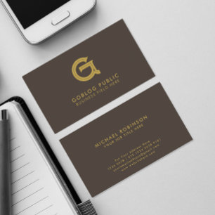 Carte De Visite Élégant Minimaliste Initiale de l'Entreprise sur M
