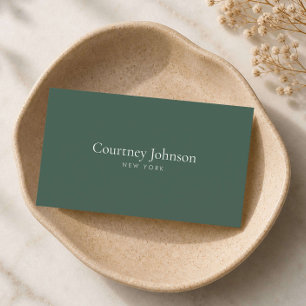 Carte De Visite Élégant Minimaliste Luxe Boutique Vert Forêt