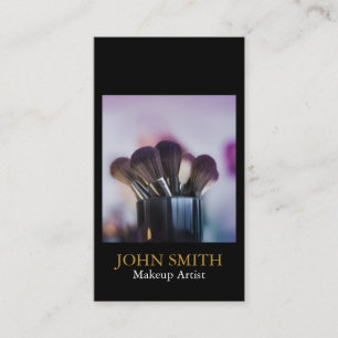 Carte De Visite Elégant minimaliste maquillage Artiste pinceaux ph