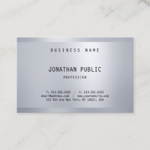 Carte De Visite Élégant minimaliste minimaliste de Glamor Silver