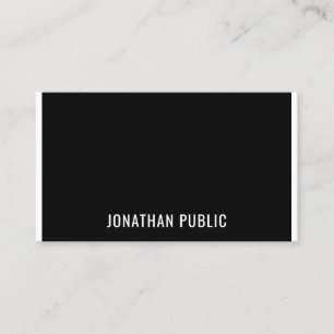 Carte De Visite Élégant minimaliste Modèle noir blanc moderne
