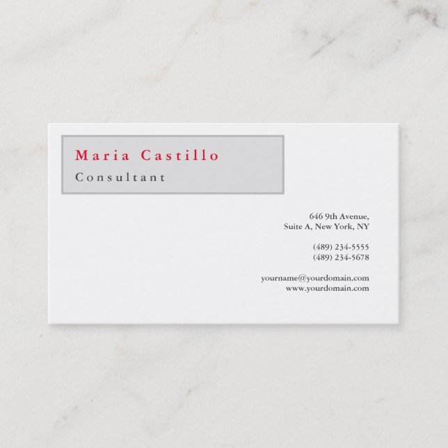 Carte De Visite Élégant minimaliste moderne (Devant)