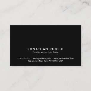 Carte De Visite Élégant minimaliste moderne noir professionnel