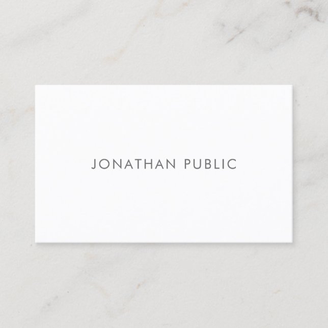 Carte De Visite Élégant minimaliste moderne tendance Simple Plain (Devant)