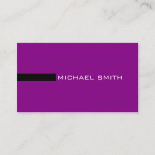 Carte De Visite Élégant minimaliste moderne violet et noir