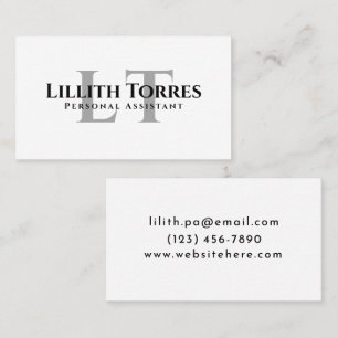 Carte De Visite Élégant minimaliste Monogramme propre Typographie