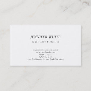 Carte De Visite Élégant minimaliste noir et blanc rétro