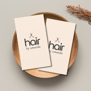 Carte De Visite Elégant minimaliste Pastel Beige Témor Cheveux