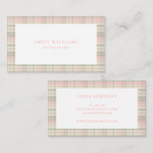Élégant minimaliste plaid rose vert