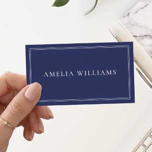 Carte De Visite Élégant Minimaliste Professionnel Bleu