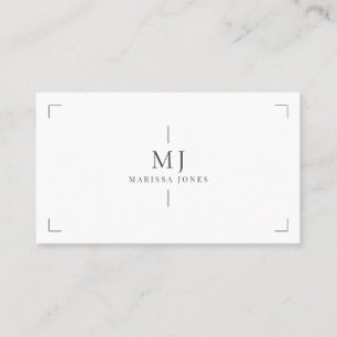 Carte De Visite Élégant minimaliste professionnel Monogramme blanc