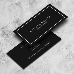 Carte De Visite Élégant Minimaliste Professionnel Noir