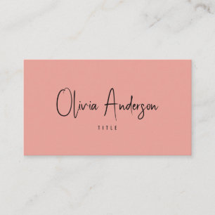 Carte De Visite Élégant minimaliste rose Neutre Boho Chic Moderne