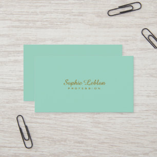 Carte De Visite Élégant minimaliste simple simple turquoise clair