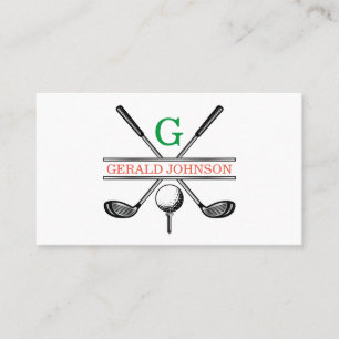 Carte De Visite Élégant minimaliste sur mesure Monogramme de golf