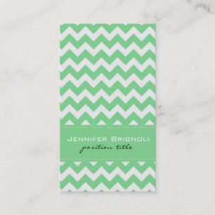 Carte De Visite Elégant Mint-Green & Blanc Retro Chevron Motif