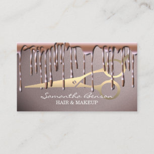 Carte De Visite Elégant miroir maquillage cheveux rose rousse gout