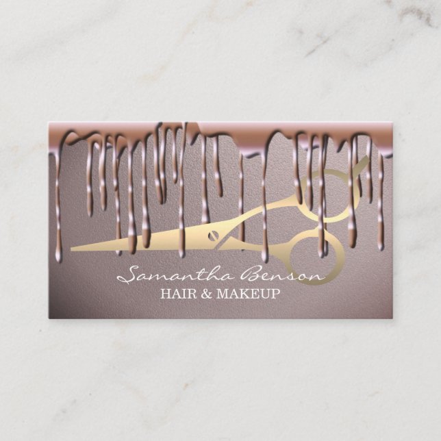 Carte De Visite Elégant miroir maquillage cheveux rose rousse gout (Devant)