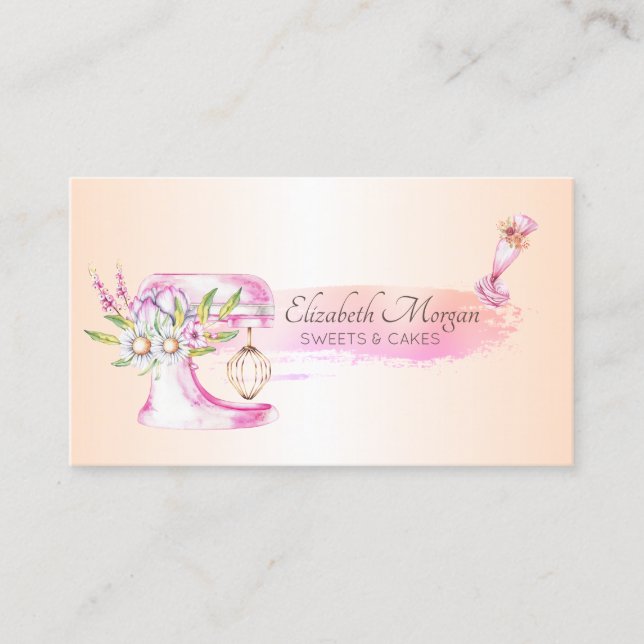 Carte De Visite Elégant Mixer Outil de tuyauterie Fleurs de sac de (Devant)