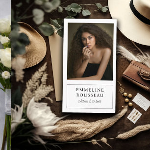 Carte De Visite Elégant modèle d'actrice photo professionnelle