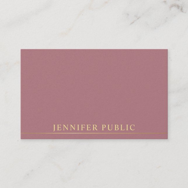 Carte De Visite Élégant Modèle de texte Or Professionnel Moderne (Devant)
