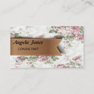 Carte De Visite Élégant modèle floral Vintage mignon