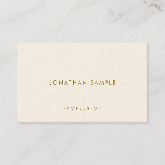 Carte De Visite Elégant Modèle Gold Texte Luxe Moderne Simple (Devant)
