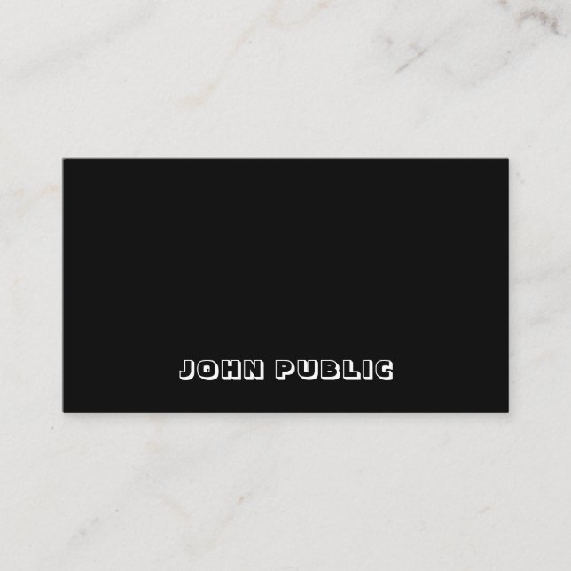 Carte De Visite Élégant Modèle simple moderne noir blanc B&W (Devant)