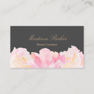 Carte De Visite Elegant Modern Fleurs Pastell