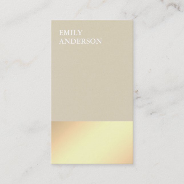 Carte De Visite Elegant Modern Gold Glow Minimalistic Beige  (Devant)
