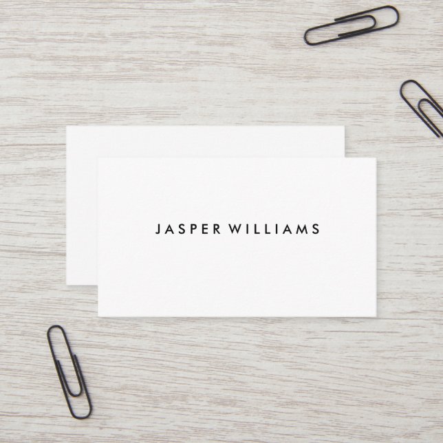 Carte De Visite Elegant Modern Professional Minimal White (Devant/Arrière en situation)